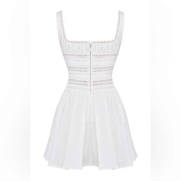 HOUSE OF CB 'Tiffani' White Lace Trim Mini Dress - Picture 4 of 4